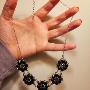 2010s Black Floral Necklace